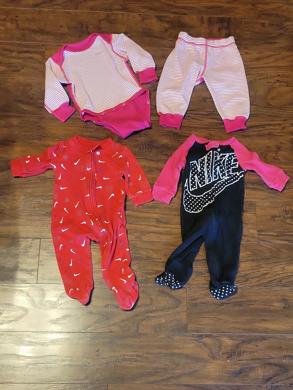 2 Nike Baby One-Piece Footed Rompers And Patagonia 2 Piece Set